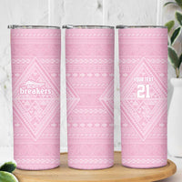 Custom New Zealand Basketball Indigenous Skinny Tumbler - Polynesian Pride