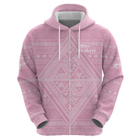 Custom New Zealand Basketball Indigenous Zip Hoodie - Polynesian Pride