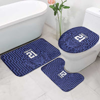 Custom Basketball New Zealand Bathroom Set Blue Maori Ta Moko Indigenous - Polynesian Pride