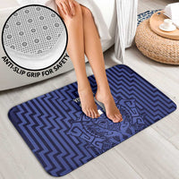 Custom Basketball New Zealand Bathroom Set Blue Maori Ta Moko Indigenous - Polynesian Pride