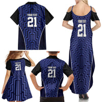 Custom Basketball New Zealand Family Matching Summer Maxi Dress and Hawaiian Shirt Blue Maori Ta Moko Indigenous LT9 - Polynesian Pride