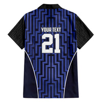 Custom Basketball New Zealand Hawaiian Shirt Blue Maori Ta Moko Indigenous - Polynesian Pride