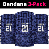 Basketball New Zealand Neck Gaiter Blue Maori Ta Moko Indigenous LT9