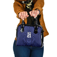 Custom Basketball New Zealand Shoulder Handbag Blue Maori Ta Moko Indigenous - Polynesian Pride