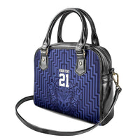Custom Basketball New Zealand Shoulder Handbag Blue Maori Ta Moko Indigenous - Polynesian Pride
