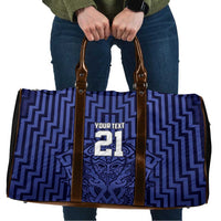 Custom Basketball New Zealand Travel Bag Blue Maori Ta Moko Indigenous - Polynesian Pride
