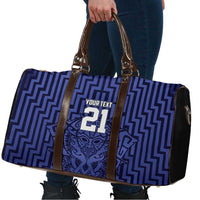 Custom Basketball New Zealand Travel Bag Blue Maori Ta Moko Indigenous - Polynesian Pride