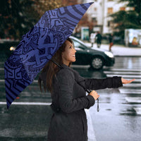 Custom Basketball New Zealand Umbrella Blue Maori Ta Moko Indigenous - Polynesian Pride