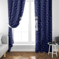 Custom Basketball New Zealand Window Curtain Blue Maori Ta Moko Indigenous - Polynesian Pride