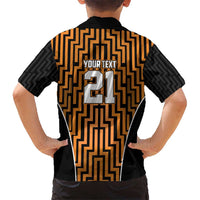 Custom Basketball New Zealand Kid Hawaiian Shirt Gold Maori Ta Moko Indigenous - Polynesian Pride