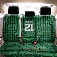 Custom Basketball New Zealand Back Car Seat Cover Green Maori Ta Moko Indigenous - Polynesian Pride