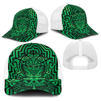 Basketball New Zealand Baseball Net Cap Green Maori Ta Moko Indigenous - Polynesian Pride