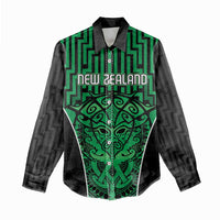 Custom Basketball New Zealand Women Casual Shirt Green Maori Ta Moko Indigenous LT9 - Polynesian Pride