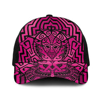 Basketball New Zealand Baseball Net Cap Pink Maori Ta Moko Indigenous - Polynesian Pride
