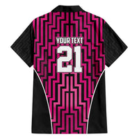 Custom Basketball New Zealand Family Matching Off Shoulder Short Dress and Hawaiian Shirt Pink Maori Ta Moko Indigenous LT9 - Polynesian Pride