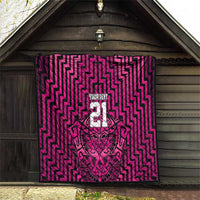 Custom Basketball New Zealand Quilt Pink Maori Ta Moko Indigenous - Polynesian Pride