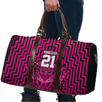 Custom Basketball New Zealand Travel Bag Pink Maori Ta Moko Indigenous - Polynesian Pride