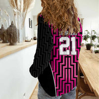 Custom Basketball New Zealand Women Casual Shirt Pink Maori Ta Moko Indigenous LT9 - Polynesian Pride