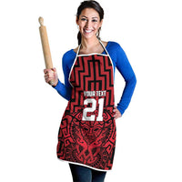Custom Basketball New Zealand Apron Red Maori Ta Moko Indigenous LT9 - Polynesian Pride
