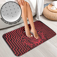 Custom Basketball New Zealand Bathroom Set Red Maori Ta Moko Indigenous - Polynesian Pride