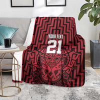 Custom Basketball New Zealand Blanket Red Maori Ta Moko Indigenous LT9 - Polynesian Pride