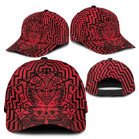 Basketball New Zealand Classic Cap Red Maori Ta Moko Indigenous - Polynesian Pride