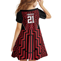 Custom Basketball New Zealand Family Matching Off The Shoulder Long Sleeve Dress and Hawaiian Shirt Red Maori Ta Moko Indigenous - Polynesian Pride