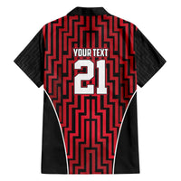 Custom Basketball New Zealand Family Matching Off The Shoulder Long Sleeve Dress and Hawaiian Shirt Red Maori Ta Moko Indigenous - Polynesian Pride