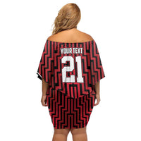 Custom Basketball New Zealand Family Matching Off Shoulder Short Dress and Hawaiian Shirt Red Maori Ta Moko Indigenous LT9 - Polynesian Pride
