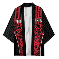 Custom Basketball New Zealand Kimono Red Maori Ta Moko Indigenous LT9 Unisex Red - Polynesian Pride