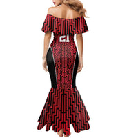 Custom Basketball New Zealand Mermaid Dress Red Maori Ta Moko Indigenous - Polynesian Pride