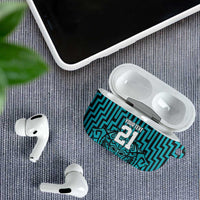 Custom Basketball New Zealand AirPods Case Teal Maori Ta Moko Indigenous - Polynesian Pride