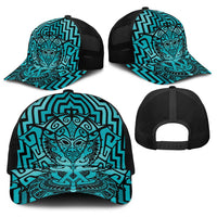 Basketball New Zealand Baseball Net Cap Teal Maori Ta Moko Indigenous - Polynesian Pride