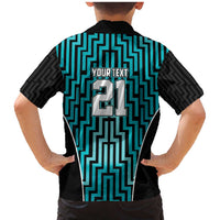 Custom Basketball New Zealand Family Matching Mermaid Dress and Hawaiian Shirt Teal Maori Ta Moko Indigenous LT9 - Polynesian Pride