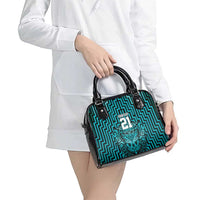 Custom Basketball New Zealand Shoulder Handbag Teal Maori Ta Moko Indigenous - Polynesian Pride