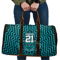 Custom Basketball New Zealand Travel Bag Teal Maori Ta Moko Indigenous - Polynesian Pride