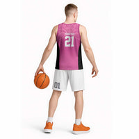 New Zealand Custom Basketball Jersey Fire Basketball Maori Tribal Pink - Polynesian Pride