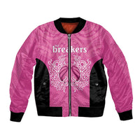 New Zealand Custom Bomber Jacket Fire Basketball Maori Tribal Pink LT9 Unisex Pink - Polynesian Pride