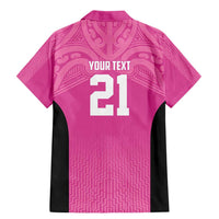 New Zealand Custom Family Matching Mermaid Dress and Hawaiian Shirt Fire Basketball Maori Tribal Pink LT9 - Polynesian Pride