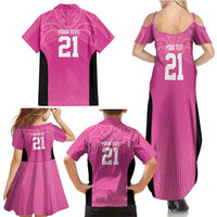 New Zealand Custom Family Matching Summer Maxi Dress and Hawaiian Shirt Fire Basketball Maori Tribal Pink LT9 - Polynesian Pride