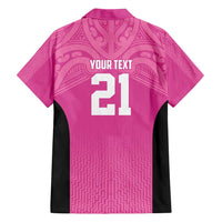 New Zealand Custom Family Matching Tank Maxi Dress and Hawaiian Shirt Fire Basketball Maori Tribal Pink LT9 - Polynesian Pride