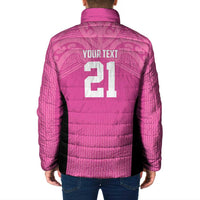 New Zealand Custom Padded Jacket Fire Basketball Maori Tribal Pink - Polynesian Pride