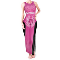 New Zealand Custom Tank Maxi Dress Fire Basketball Maori Tribal Pink - Polynesian Pride