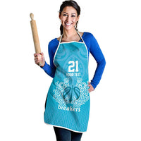 New Zealand Custom Apron Fire Basketball Maori Tribal Sky Blue LT9 - Polynesian Pride