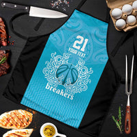 New Zealand Custom Apron Fire Basketball Maori Tribal Sky Blue LT9 Blue - Polynesian Pride