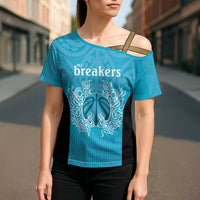New Zealand Custom Cross Shoulder Shirt Fire Basketball Maori Tribal Sky Blue - Polynesian Pride