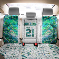 Custom New Zealand Aotearoa Back Car Seat Cover Green Maori Paua Shell Indigenous - Polynesian Pride