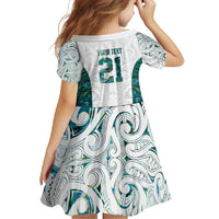 Custom New Zealand Aotearoa Family Matching Off Shoulder Maxi Dress and Hawaiian Shirt Green Maori Paua Shell Indigenous LT9 - Polynesian Pride