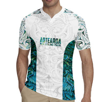 Custom New Zealand Aotearoa Rugby Jersey Green Maori Paua Shell Indigenous LT9 - Polynesian Pride
