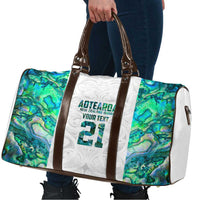 Custom New Zealand Aotearoa Travel Bag Green Maori Paua Shell Indigenous - Polynesian Pride